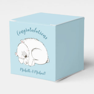 Ballotins Ours polaire Baby shower Hiver bleu garçon