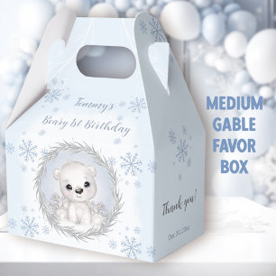 Ballotins Ours polaire mou Hiver Bleu 1er Anniversaire Moyen
