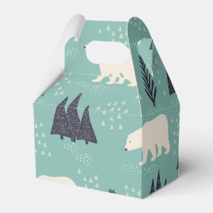 Ballotins Ours polaires dessinés à la main Arbres À feuillag