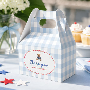 Ballotins Ourson Teddy Américain Prépa à carreaux bleus Garç
