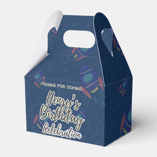 Ballotins Out to space Birthday celebration Favor Box (Verso)