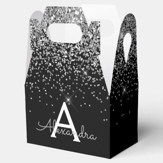 Ballotins Pailleté Noir Argenté & Monogramme Étincelant (Ouvert)