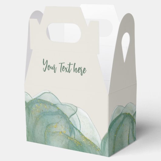 Ballotins Pailleté vert élégant or - Personnaliser + Logo  (Ouvert)