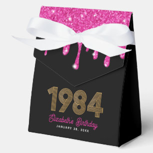 Ballotins Pailletés roses goutte de faux or 1984 40e anniver