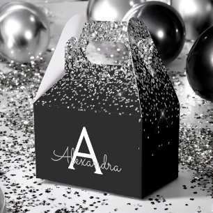 Ballotins Paillettes Noir Argenté & Monogramme Étincelant