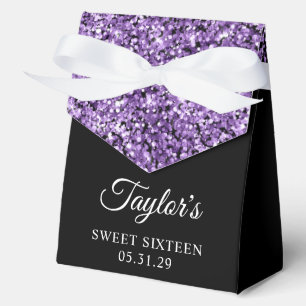 Ballotins Paillettes violettes et boîte de faveurs de Sweet