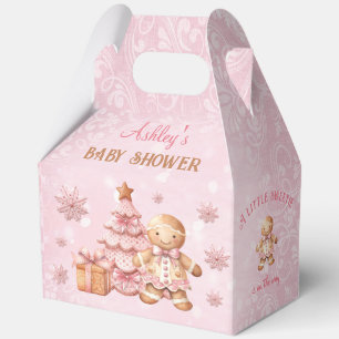 Ballotins Pain d'épices Fille Baby shower de Noël rose Grand