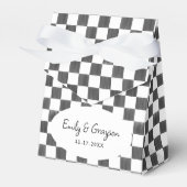 Ballotins Painted Black Checkerboard Pattern Wedding (Verso)
