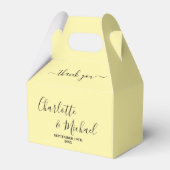 Ballotins Pale Yellow Script Minimalist Wedding Thank You (Verso)