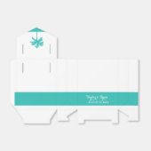 Ballotins Palm Tree Aqua Mariage Faveur Box (Déplié)