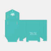 Ballotins Palm Tree Aqua Mariage Faveur Box (Déplié)