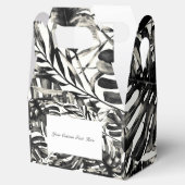 Ballotins Palme tropicale noire et blanche Mariage Feuille I (Ouvert)