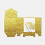 Ballotins Palmier Foliage or Feuille Mariage blanc (Déplié)