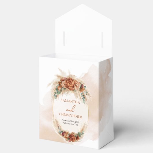 Ballotins Pampas bordeaux rouillé en terre cuite à l'aquarel (Ouvert)