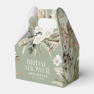 Ballotins Pampas douche nuptiale sauge vert moderne boho fêt