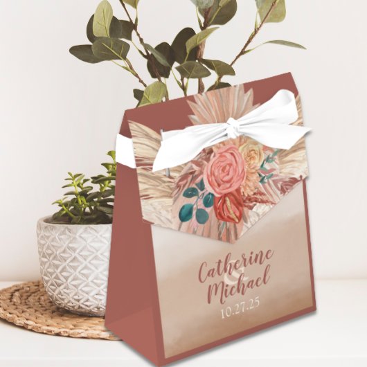 Ballotins Pampas Grass Floral Terracotta Boho Chic Mariage