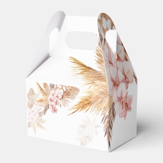 Ballotins Pampas Grass séché Palms Boho Script Fête des mari (Arrière)