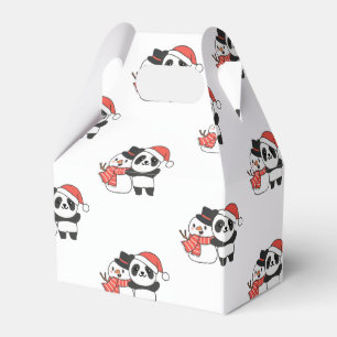 Ballotins Panda Avec Snowman En Hiver Pour Noël Favoriser B
