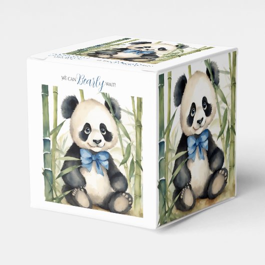 Ballotins Panda Bear Bearly Wait Boy Baby shower Ballotin (Verso)