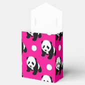 Ballotins Panda mignonne ; Pois rose néon, noir et blanc (Ouvert)