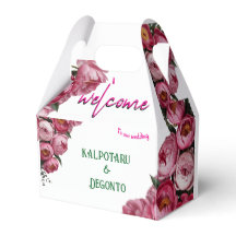 Panneau de bienvenue de mariage floral rose élégan