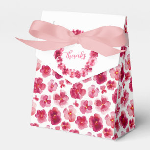 Ballotins Pansies bleu foncé rose aquarelle merci