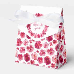 Ballotins Pansies bleu foncé rose aquarelle merci