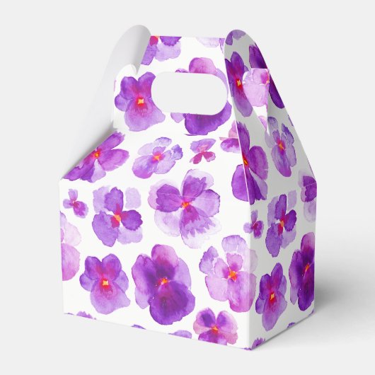 Ballotins Pansies violet aquarelle boîte cadeau (Verso)