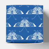 Ballotins Papillon Art déco stylisé, bleu cobalt et blanc (Haut)