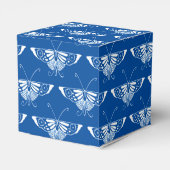Ballotins Papillon Art déco stylisé, bleu cobalt et blanc (Arrière)
