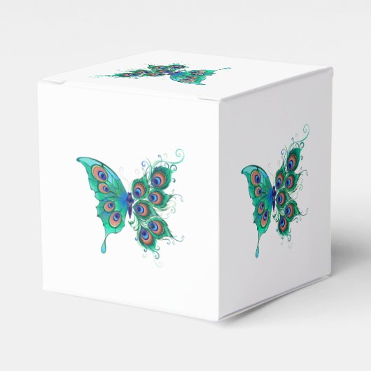 Ballotins Papillon aux plumes de paon vert (Verso)