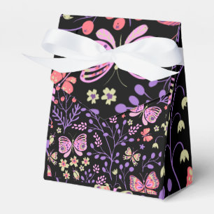 Ballotins Papillon Coloré Et Fleurs Rose mignon