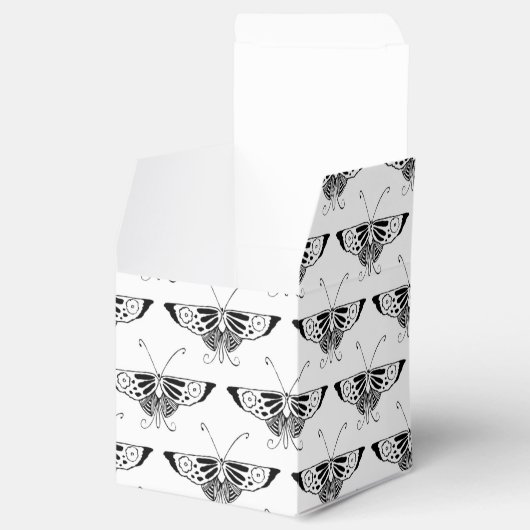 Ballotins Papillon déco stylisé - blanc et noir (Ouvert)