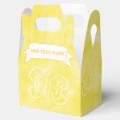 Ballotins Papillon Dessin personnalisé Aquarelle jaune (Ouvert)