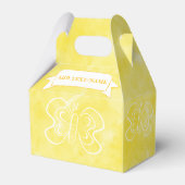 Ballotins Papillon Dessin personnalisé Aquarelle jaune (Verso)