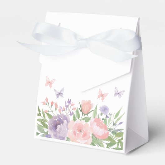 Ballotins Papillon floral rose et violet Pastel (Verso)