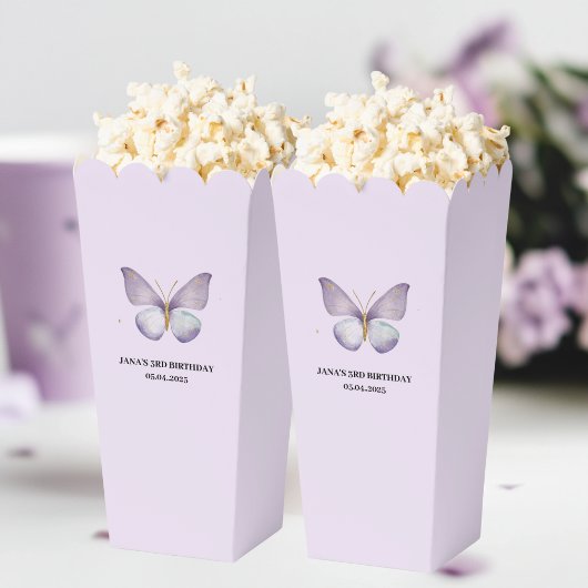 Ballotins Papillon pourpre Anniversaire Popcorn