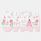 Ballotins Papillon Quinceañera rose et fleurs Roses (Déplié)