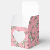 Ballotins Papillon rose motif merci boîte de faveur de maria (Ouvert)