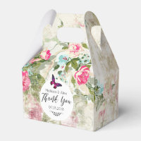 Papillon rose sur un Mariage de collage Vintage Sh