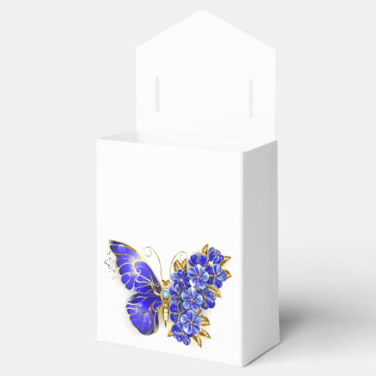 Ballotins Papillon saphir à fleurs (Ouvert)