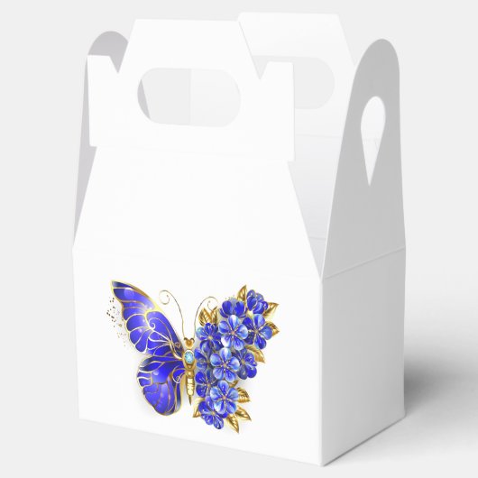 Ballotins Papillon saphir à fleurs (Ouvert)