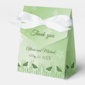 Ballotins Papillon vert sur vert clair - mariage (Verso)