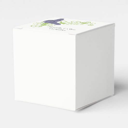 Ballotins Papillon violet Floral Mariage boîte Favor (Verso)