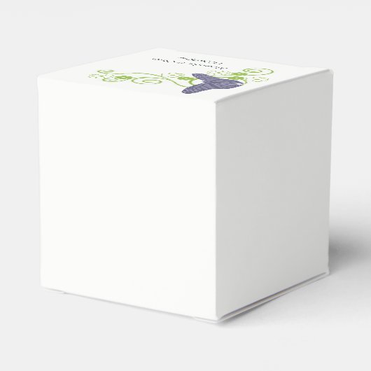 Ballotins Papillon violet Floral Mariage boîte Favor (Arrière)