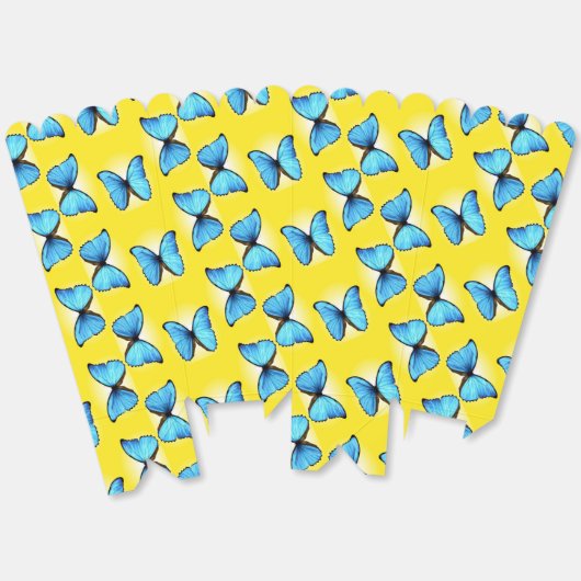Ballotins Papillons bleus sur jaune (Déplié)