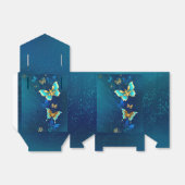 Ballotins Papillons d'or sur un Arrière - plan bleu (Déplié)