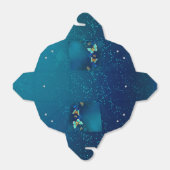 Ballotins Papillons d'or sur un Arrière - plan bleu (Déplié)