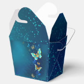 Ballotins Papillons d'or sur un Arrière - plan bleu (Ouvert)