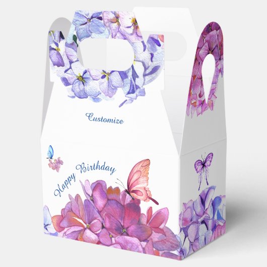 Ballotins Papillons Et Hydrangée Colorée Ballotin (Ouvert)